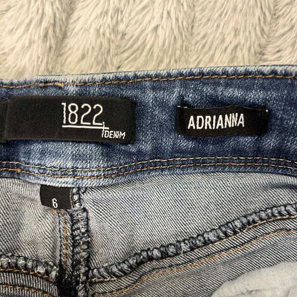 1822 Denim Womens Jeans Size 6 Adrianna Blue Medium Wash Stretch Skinny Slim - Picture 3 of 7